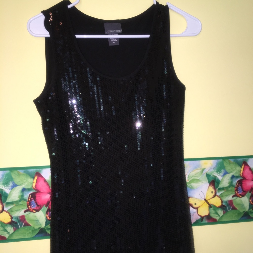 Sparkling Sequin Black Top